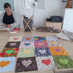 One of our free Saturday workshops - Quilting with Dawn